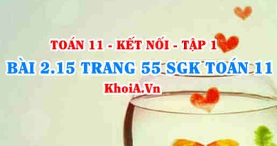 Bài 2.15 trang 55 SGK Toán 11 tập 1 Kết nối tri thức